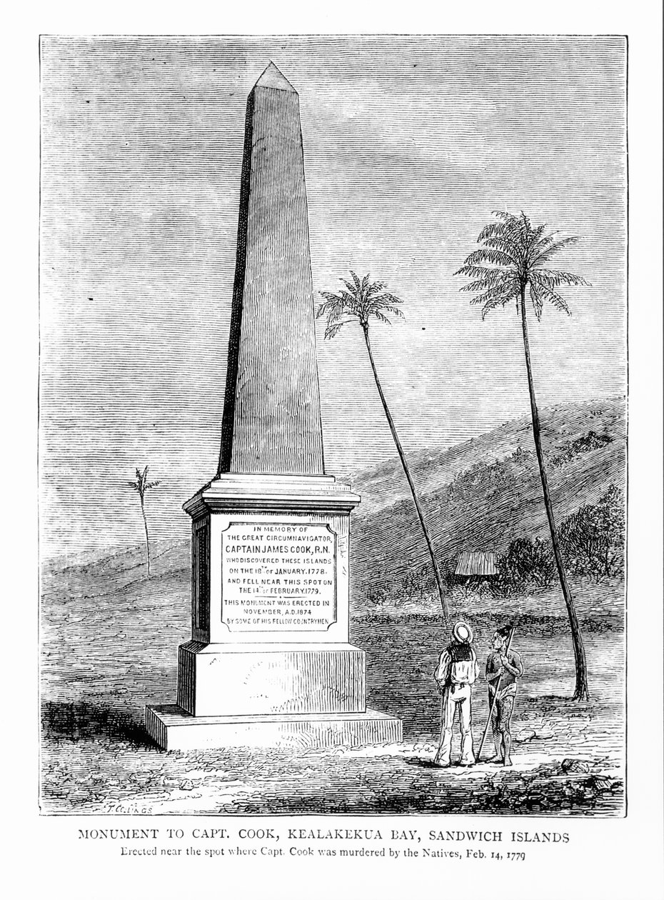 Monument til kaptajn James Cook (1728-79), Kealakekua Bay, Sandwichøerne af English School