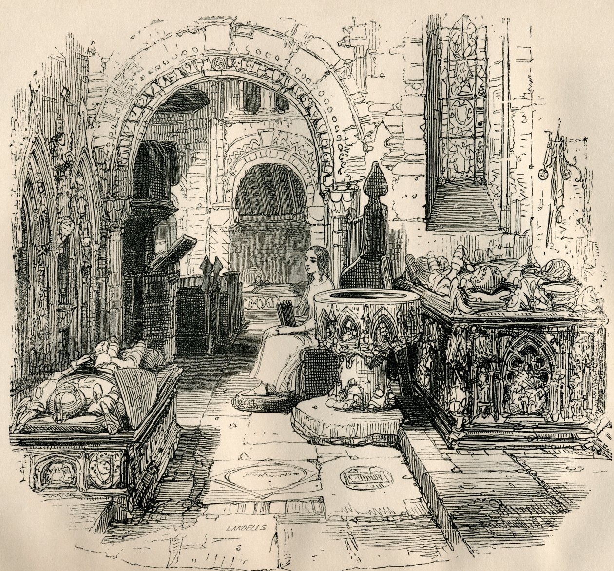 Nell Trent sidder i den gamle kirke, fra 