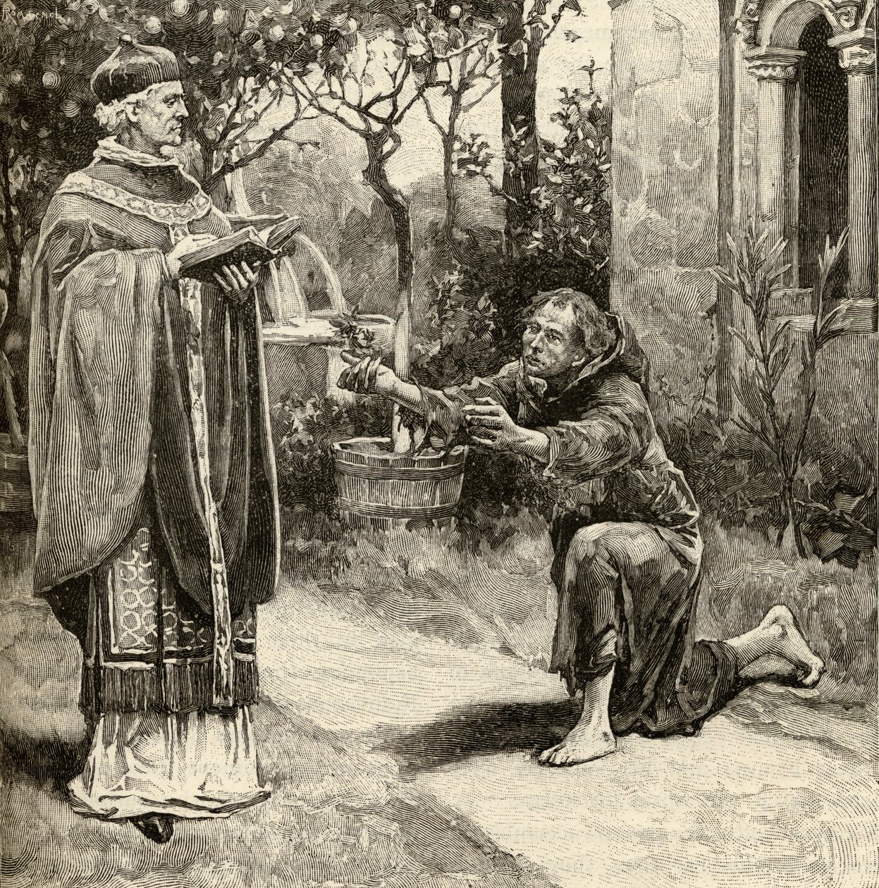 Pave Innocentius III (1161-1216) og St. Frans af Assisi (1181-1226) af English School