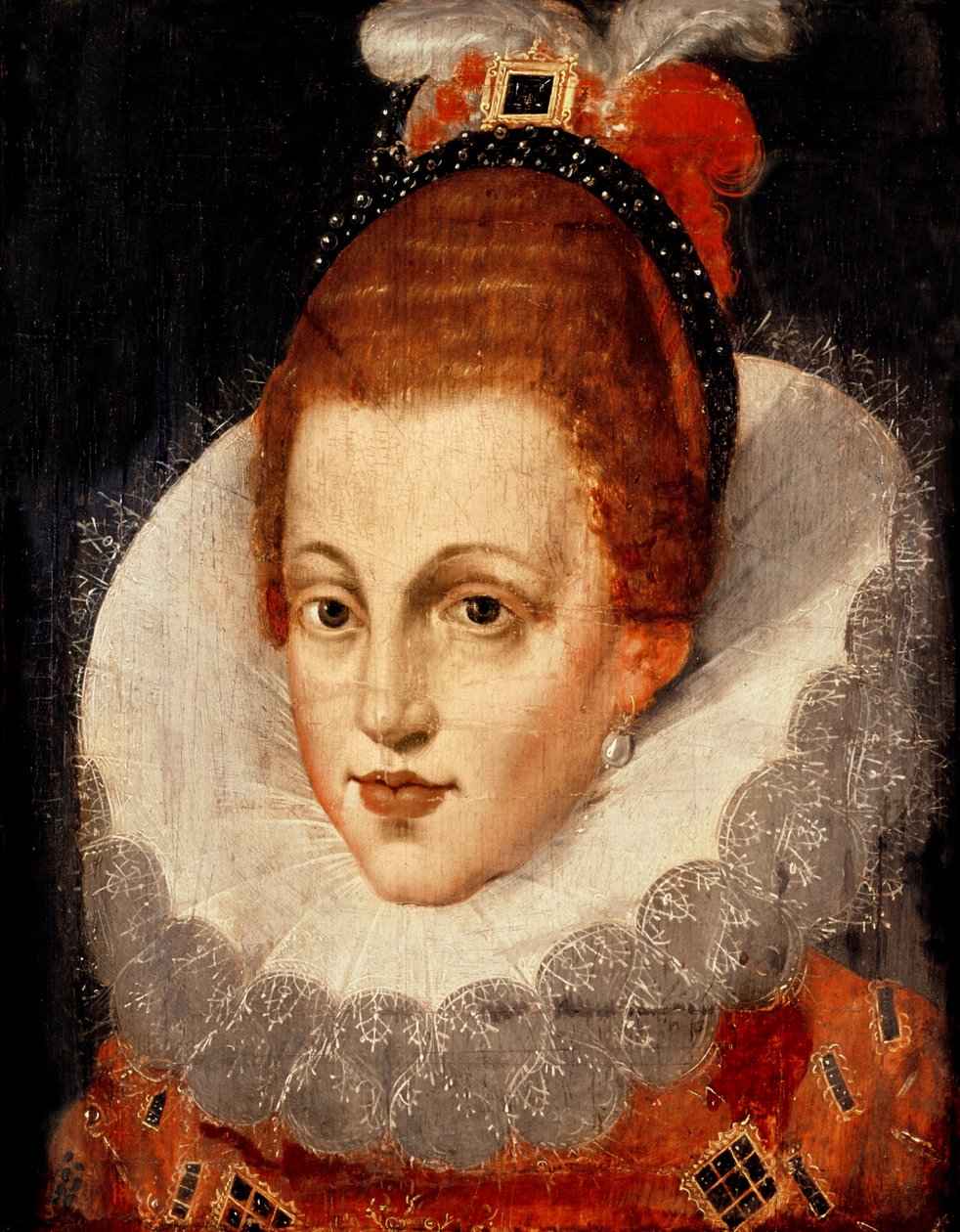 Portræt af Amy Robsart, Lady Dudley (1532-60) af English School