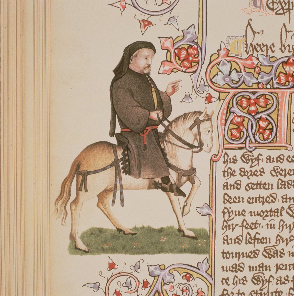 Portræt af Chaucer, fra The Canterbury Tales af Geoffrey Chaucer (ca. 1342-1400) Ellesmere Manuscript, faksimileudgave, 1911 af English School