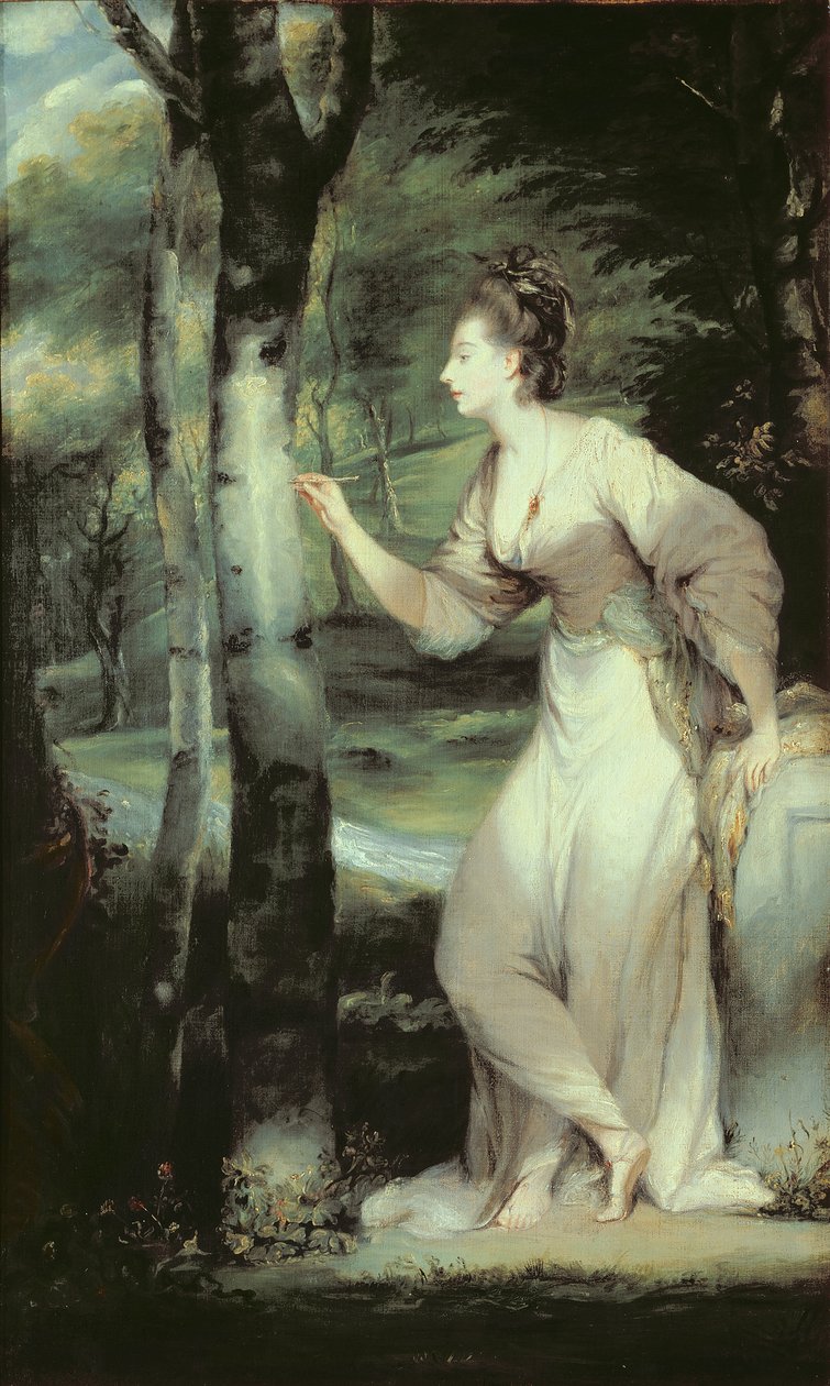 Portræt af Joanna Lloyd af Maryland, efter et maleri af Sir Joshua Reynolds (1723-92) eller hans atelier af English School