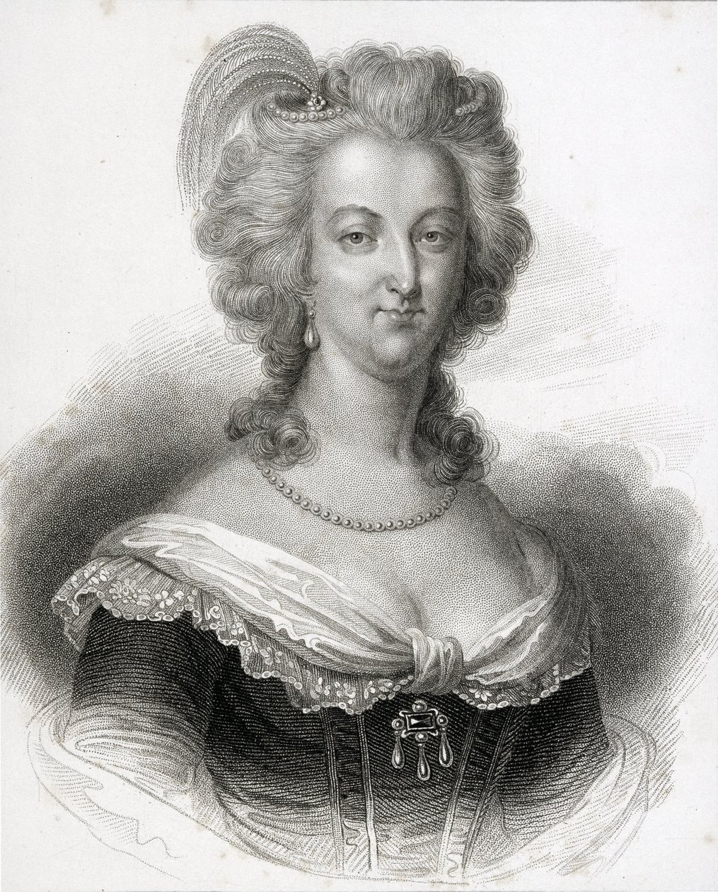 Portræt af Marie-Antoinette (1755-93) af English School