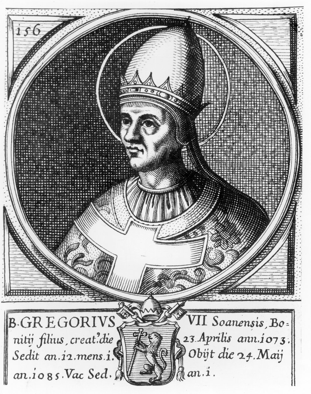 Portræt af pave Gregor VII (f.1020) af English School