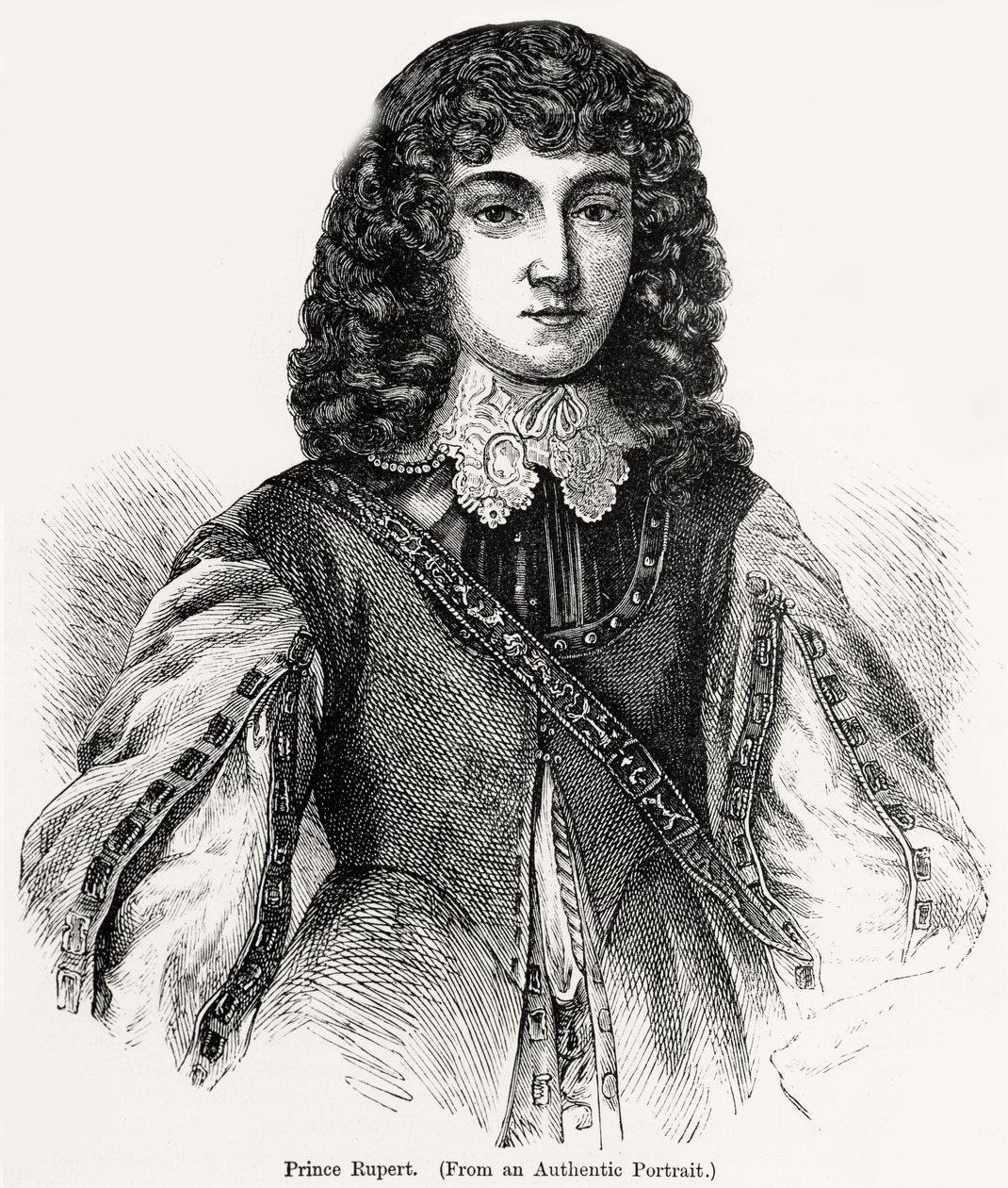 Prins Rupert (1619-82) fra et autentisk portræt af English School