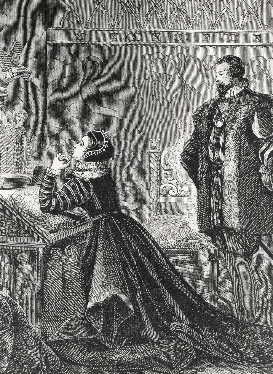Queen Mary i sit private oratorium (1542-87) af English School