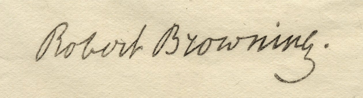 Signatur af Robert Browning (1812-89) af English School