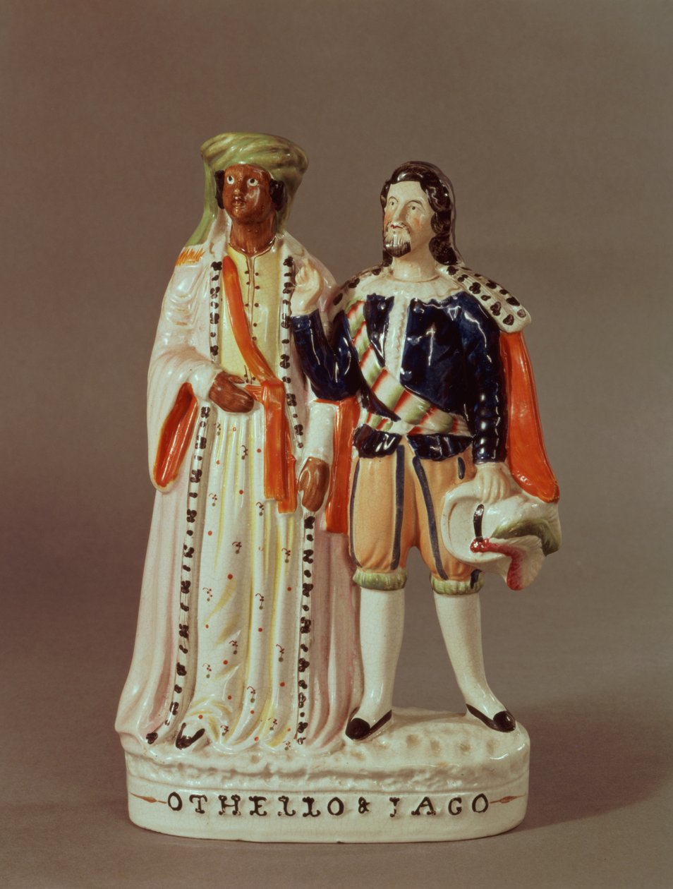 Staffordshire figur af Othello og Iago, ca. 1858 (keramik) af English School
