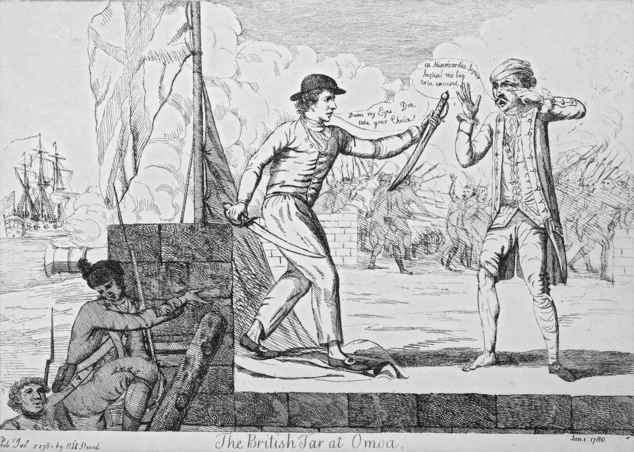 Den britiske tjære ved Omoa, 1780 af English School