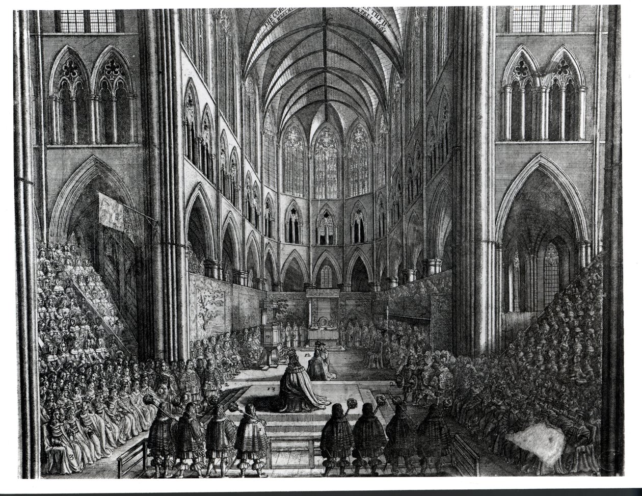 Kroningen af Charles II i Westminster Abbey, 23. april 1661 af English School