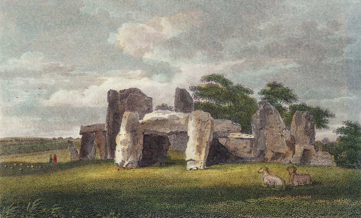 Druidtemplet ved Park Place, oktober 1802 (farvegravering) af English School