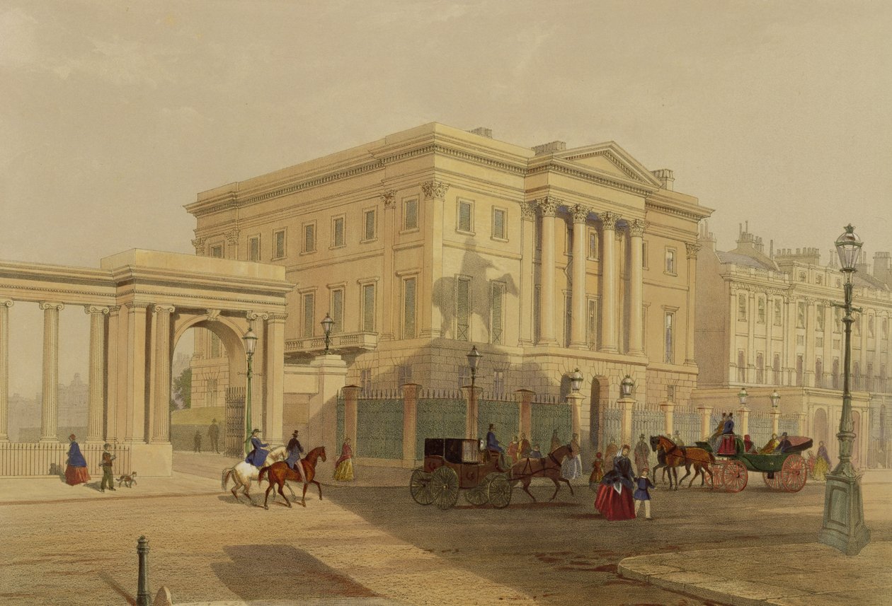 The Exterior of Apsley House, 1853, af J. Dillon (tryk) af English School