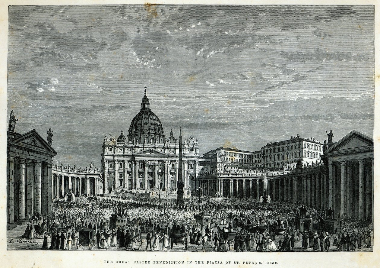 Den store påskevelsignelse på Piazzaen ved St. Peter