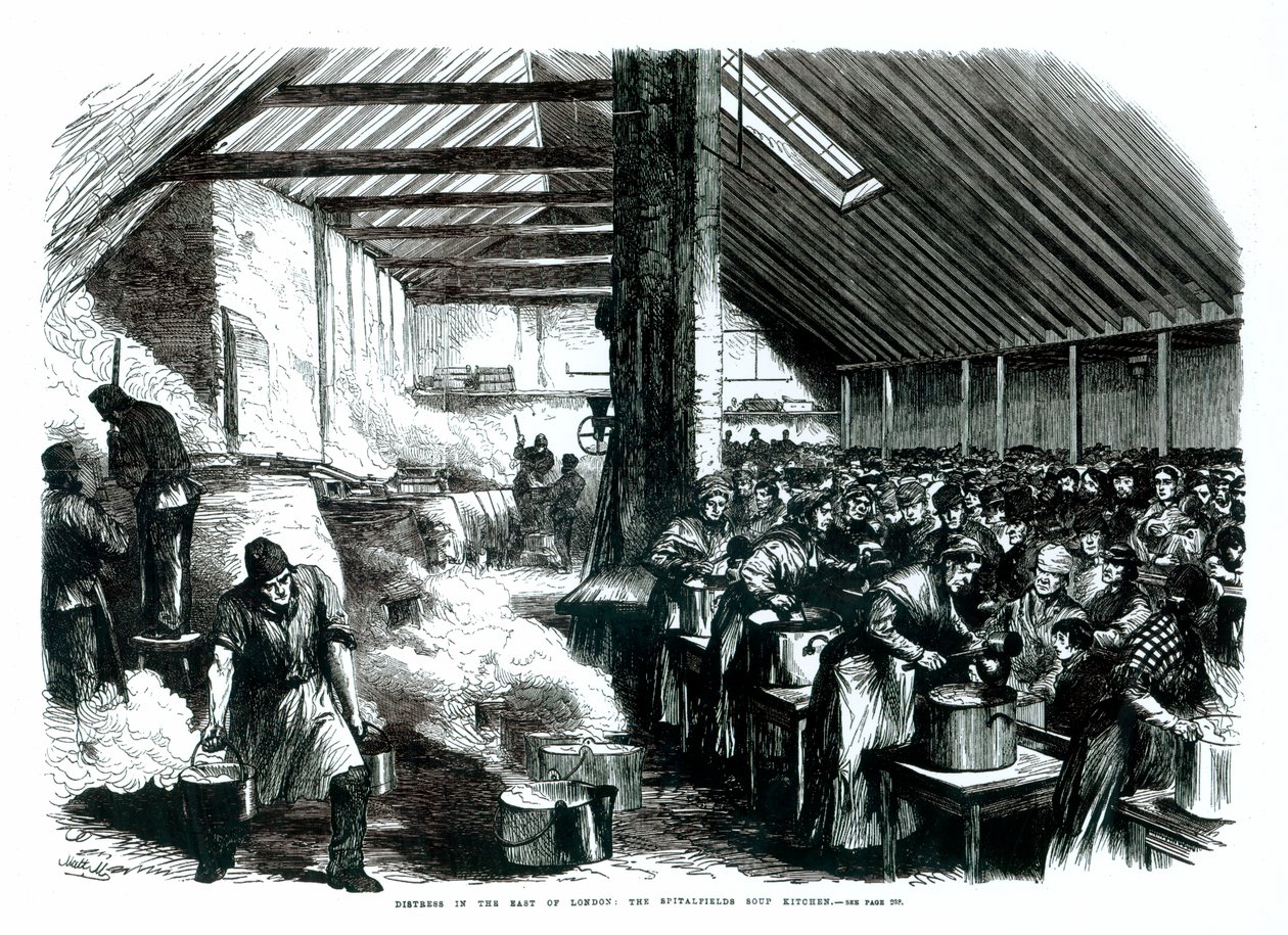 Spitalfields Suppekøkken, 1867 af English School