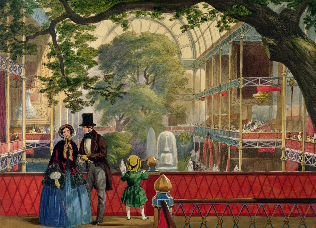 Udsigt over balkonen, fra Dickinsons Comprehensive Pictures of the Great Exhibition of 1851, publiceret 1854 af English School