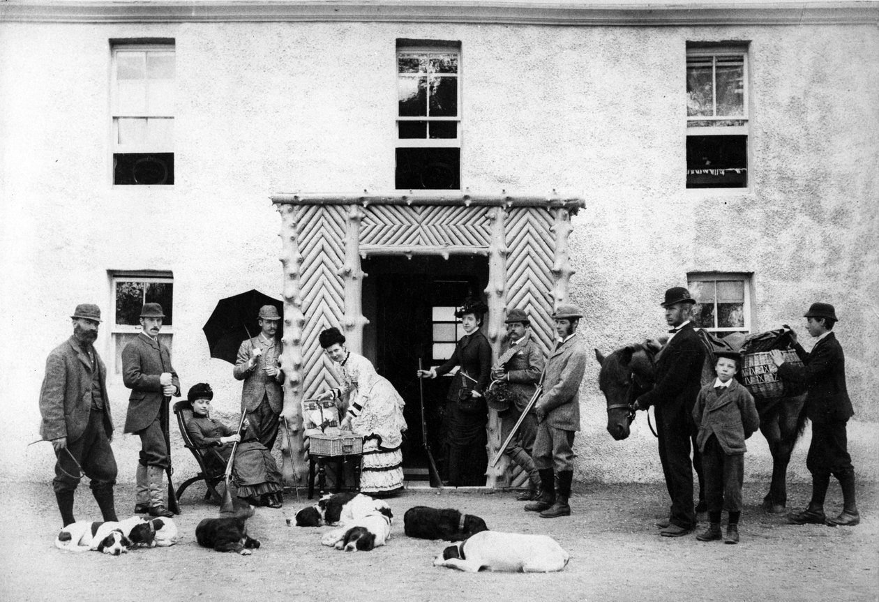 A Country House Shooting Party, ca. 1890 af English Photographer