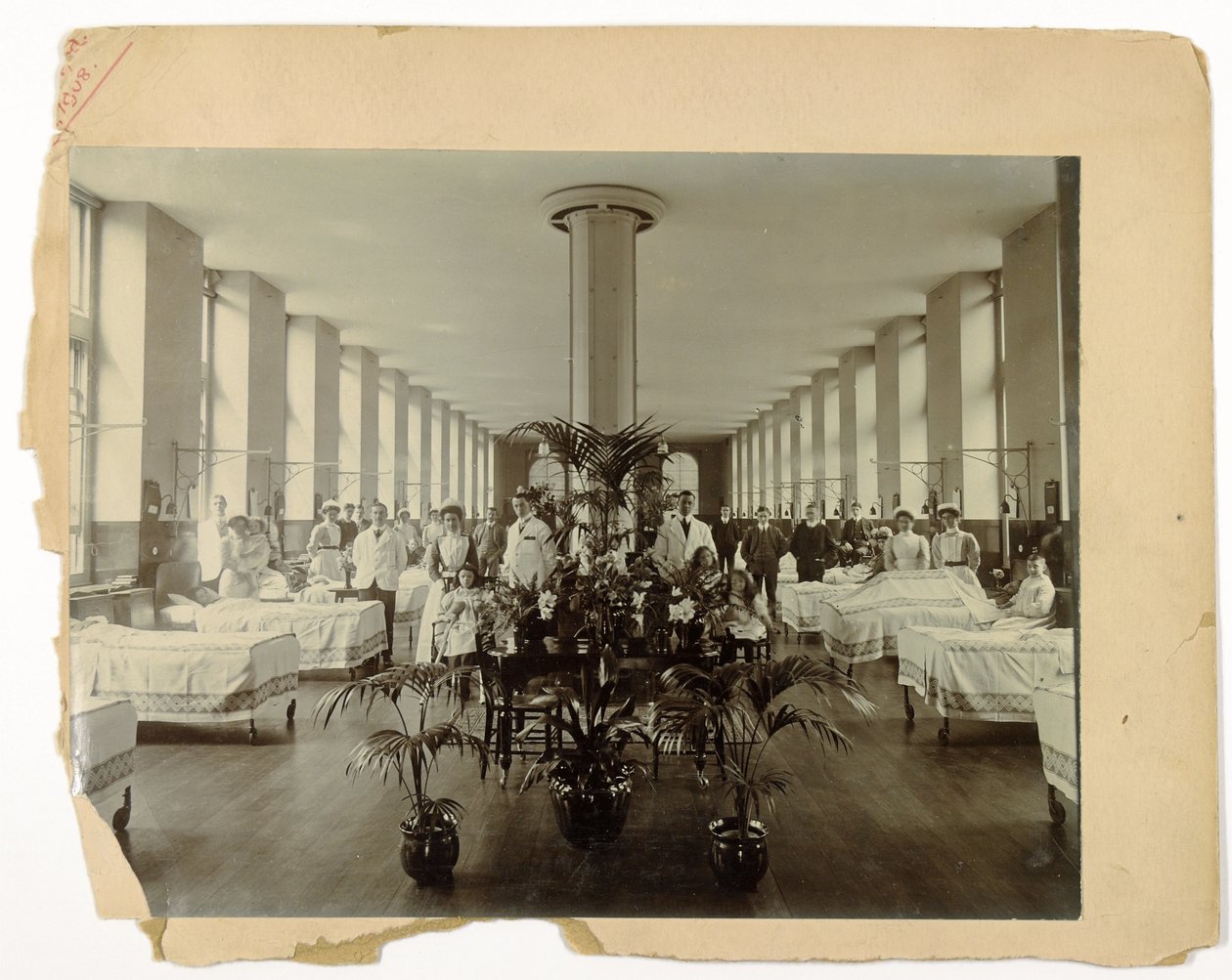 En afdeling på St. Thomas Hospital, 1908 af English Photographer