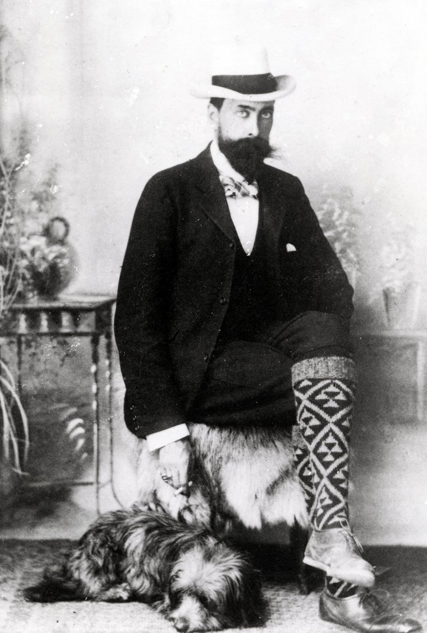 Adrian Hope med Robbie, ca. 1880-1900 af English Photographer