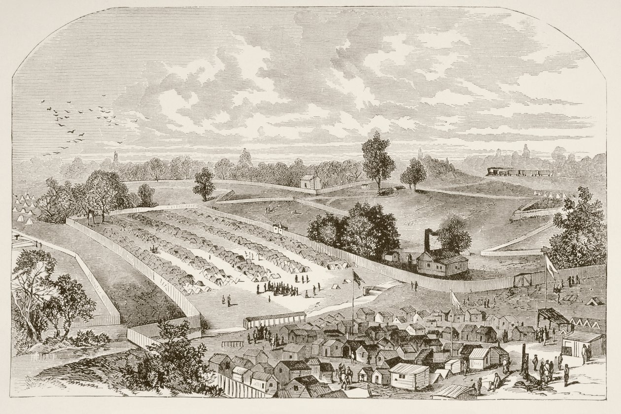 Andersonvillen vankila (litho) af English School