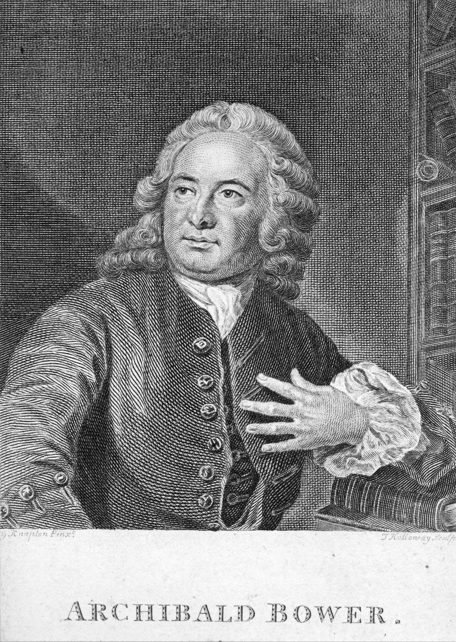 Archibald Bower, graveret af J. Hollonray af English School