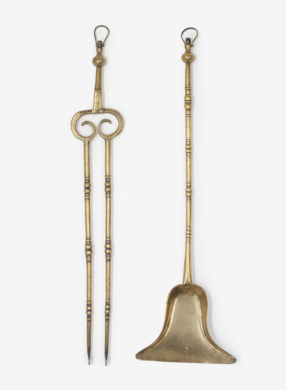 Messingtang og skovl, ca. 1650-99 (messing) af English School