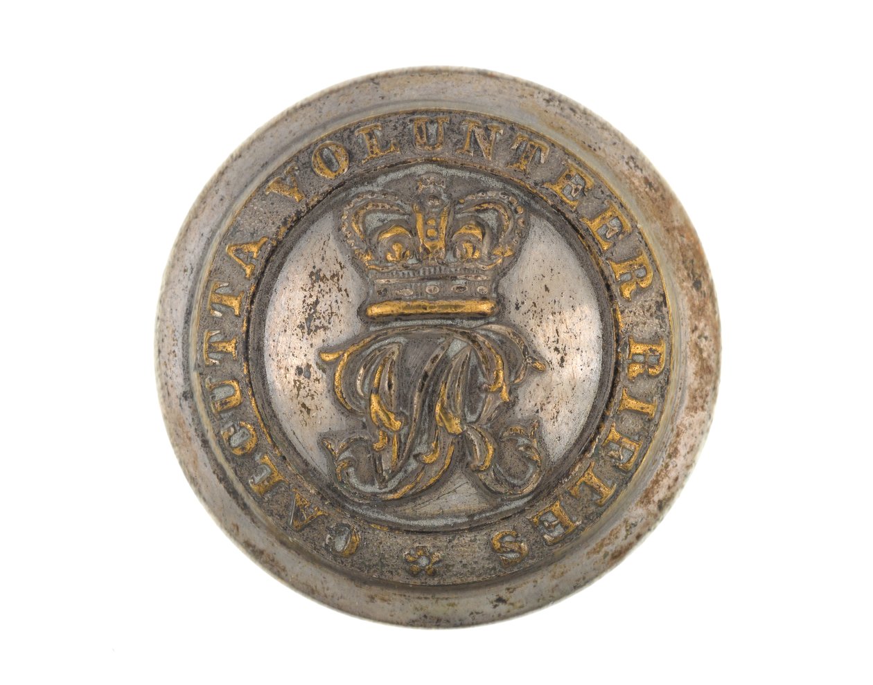 Button, Calcutta Volunteer Rifles, før 1901 af English School