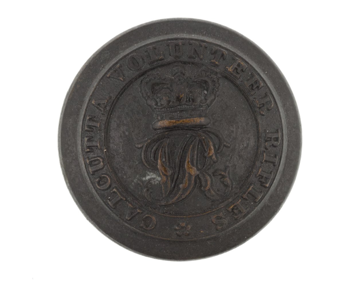 Button, Calcutta Volunteer Rifles, før 1901 af English School