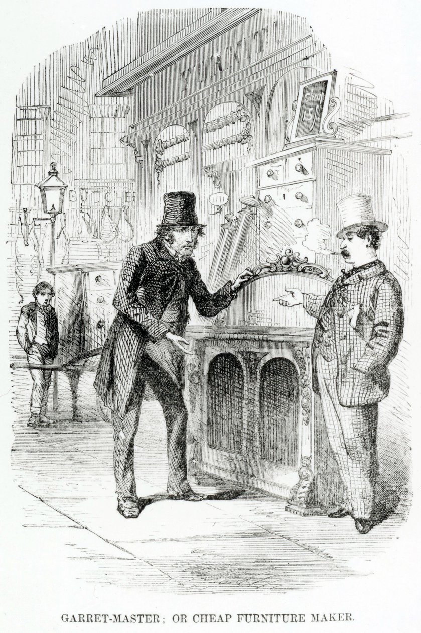 Garret-Master, eller billig møbelmager, ca. 1840 af English School