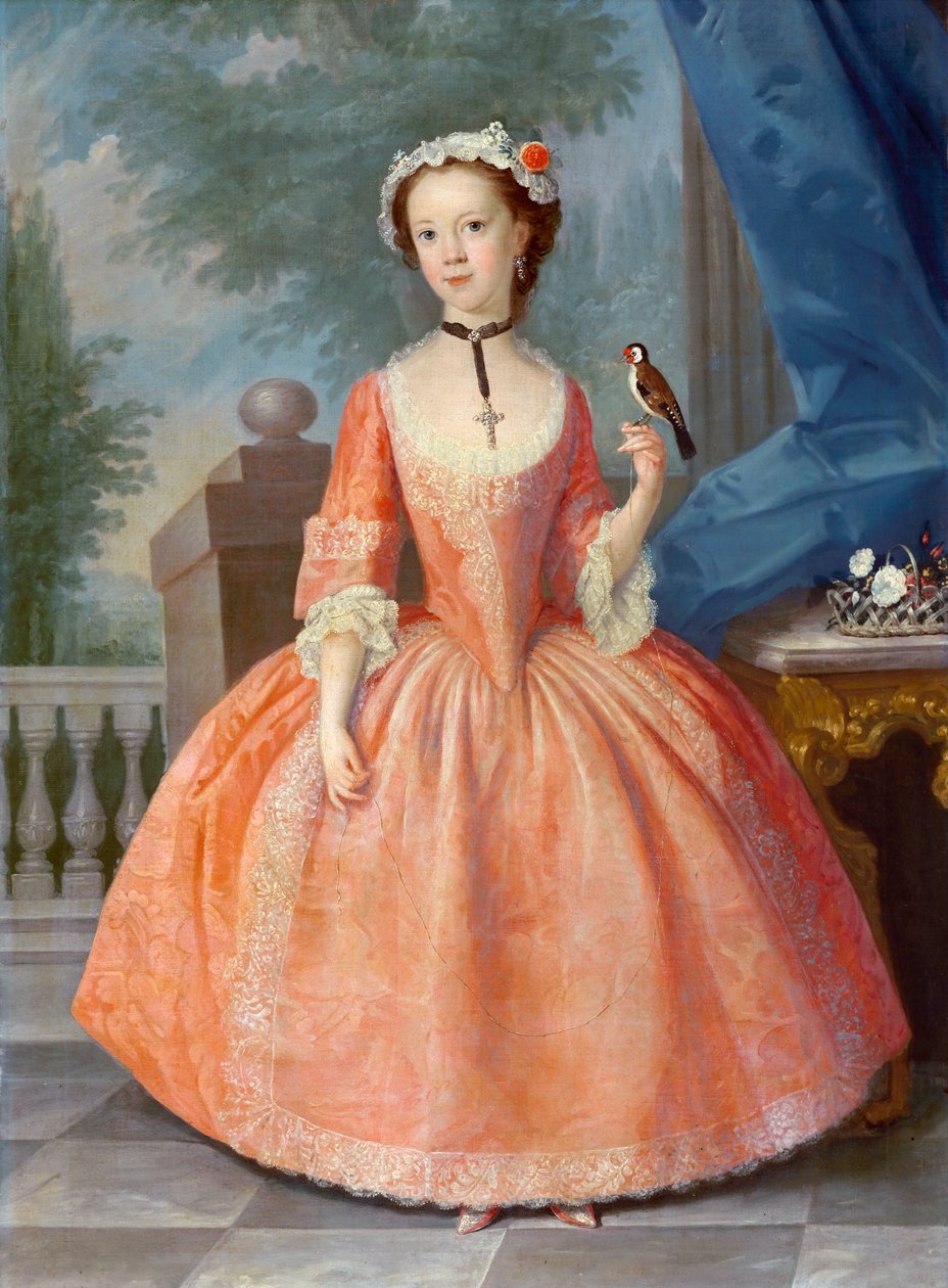 Pige i pink, ca. 1740