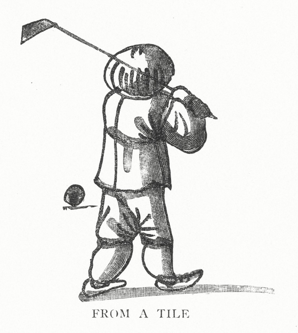 Golf: Fra en flise (litho) af English School