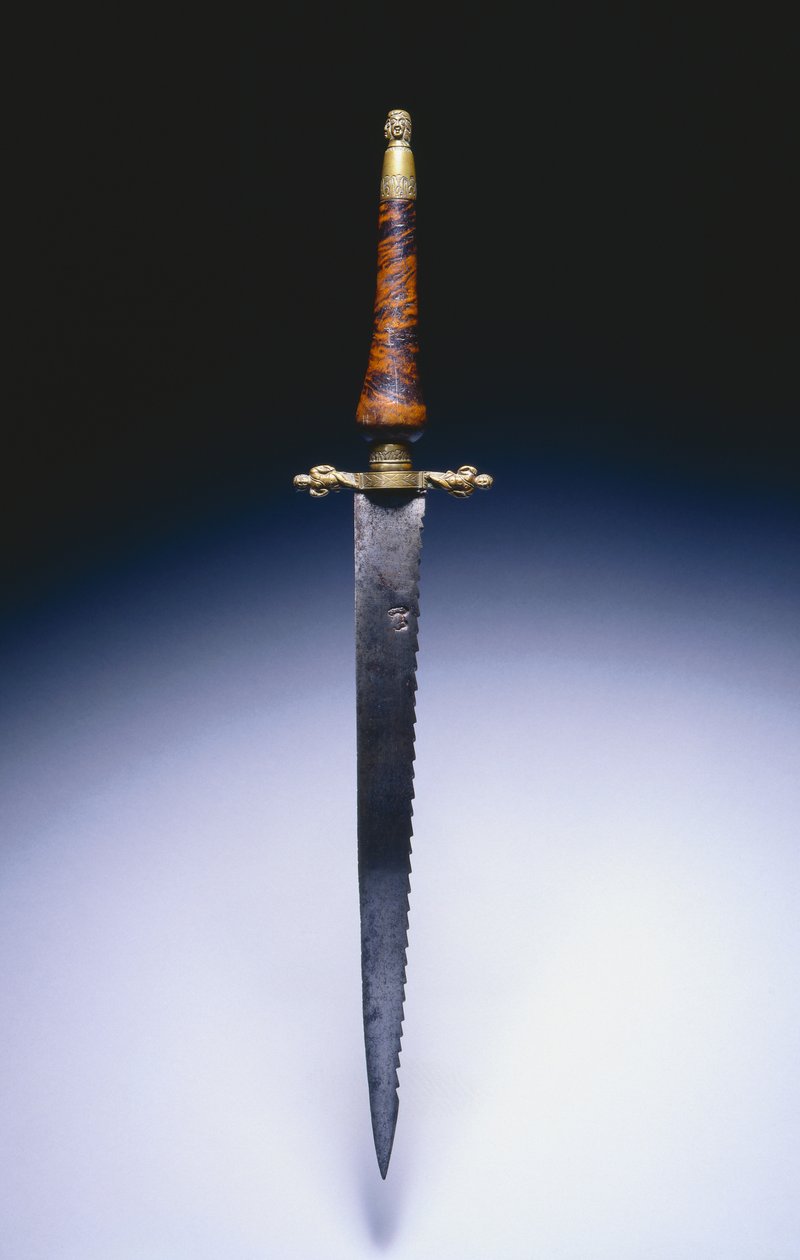 Officersstikbajonet, ca. 1690 (stål, messing og træ) af English School