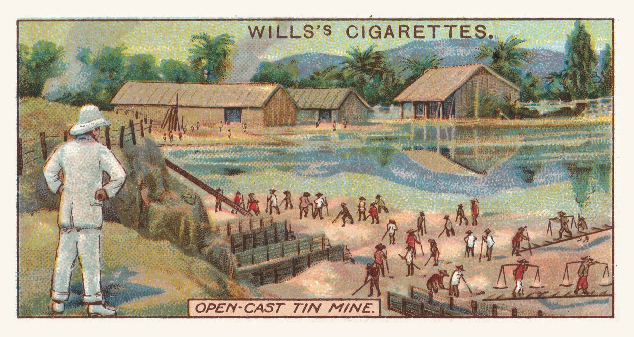 Åben tinmine (chromolitho) af English School