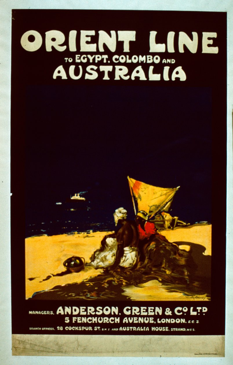 Orient Line plakat, ca. 1920 af English School