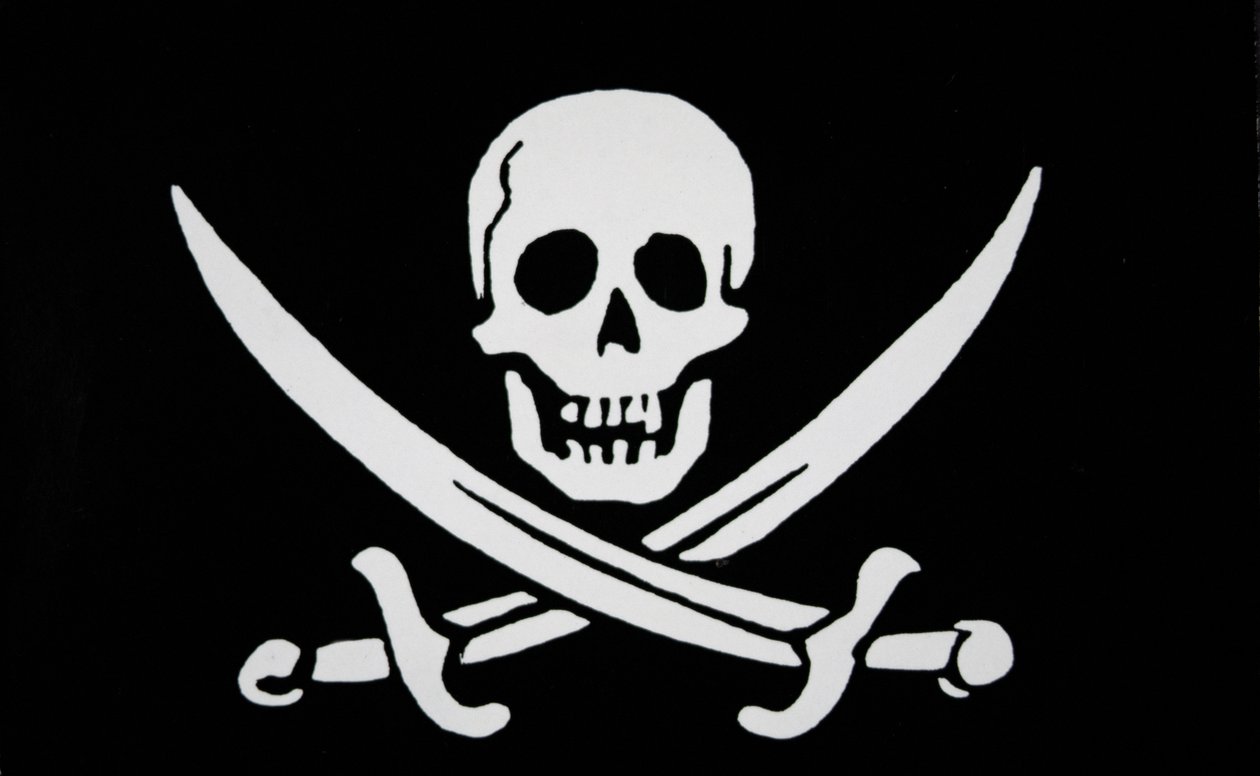 Piratflag af "Calico Jack" Rackham (litografi) af English School