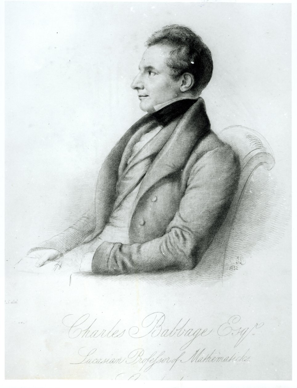 Portræt af Charles Babbage (1792-1871) 1832 af English School