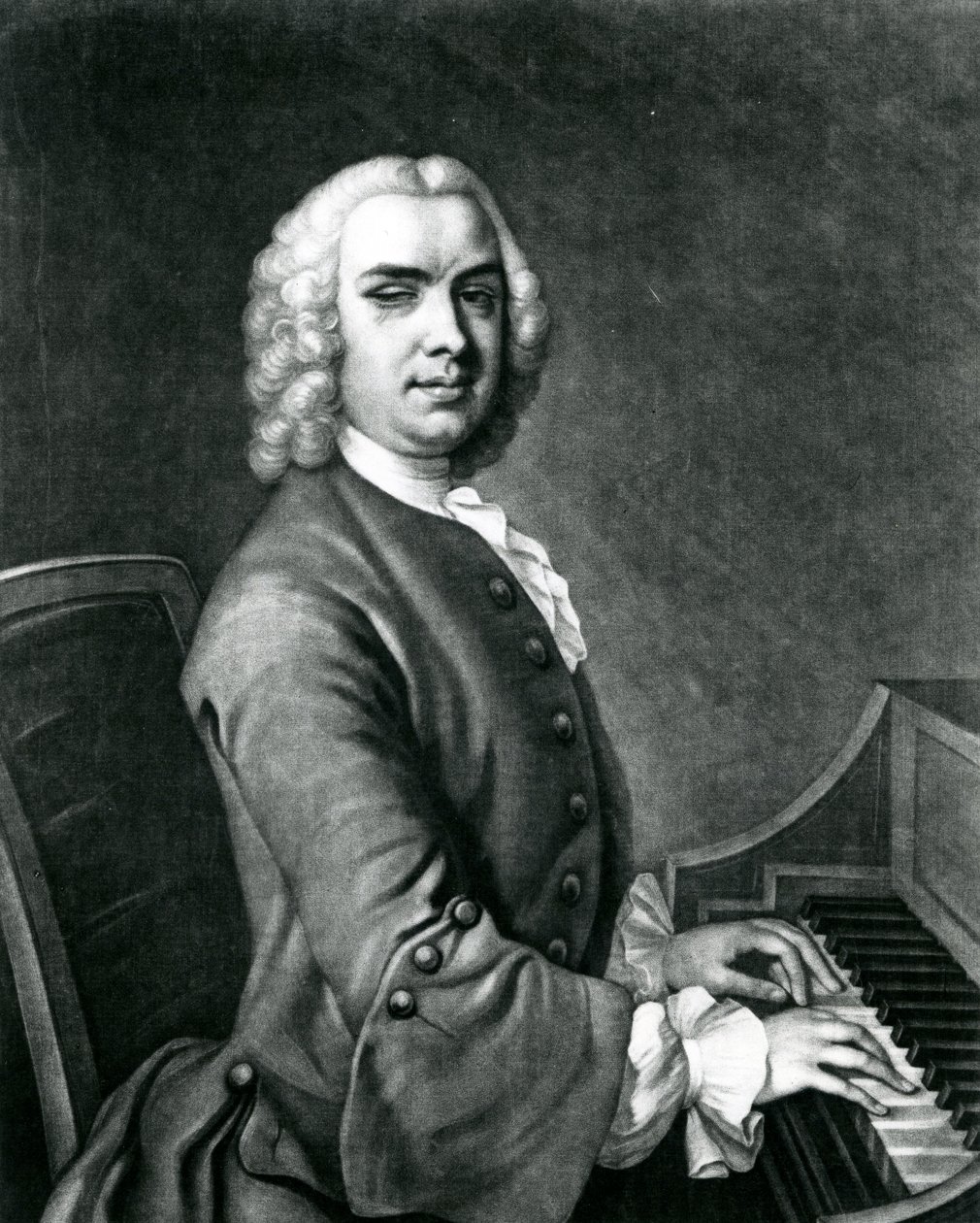 Portræt af John Stanley (1712-86) (gravering) af English School