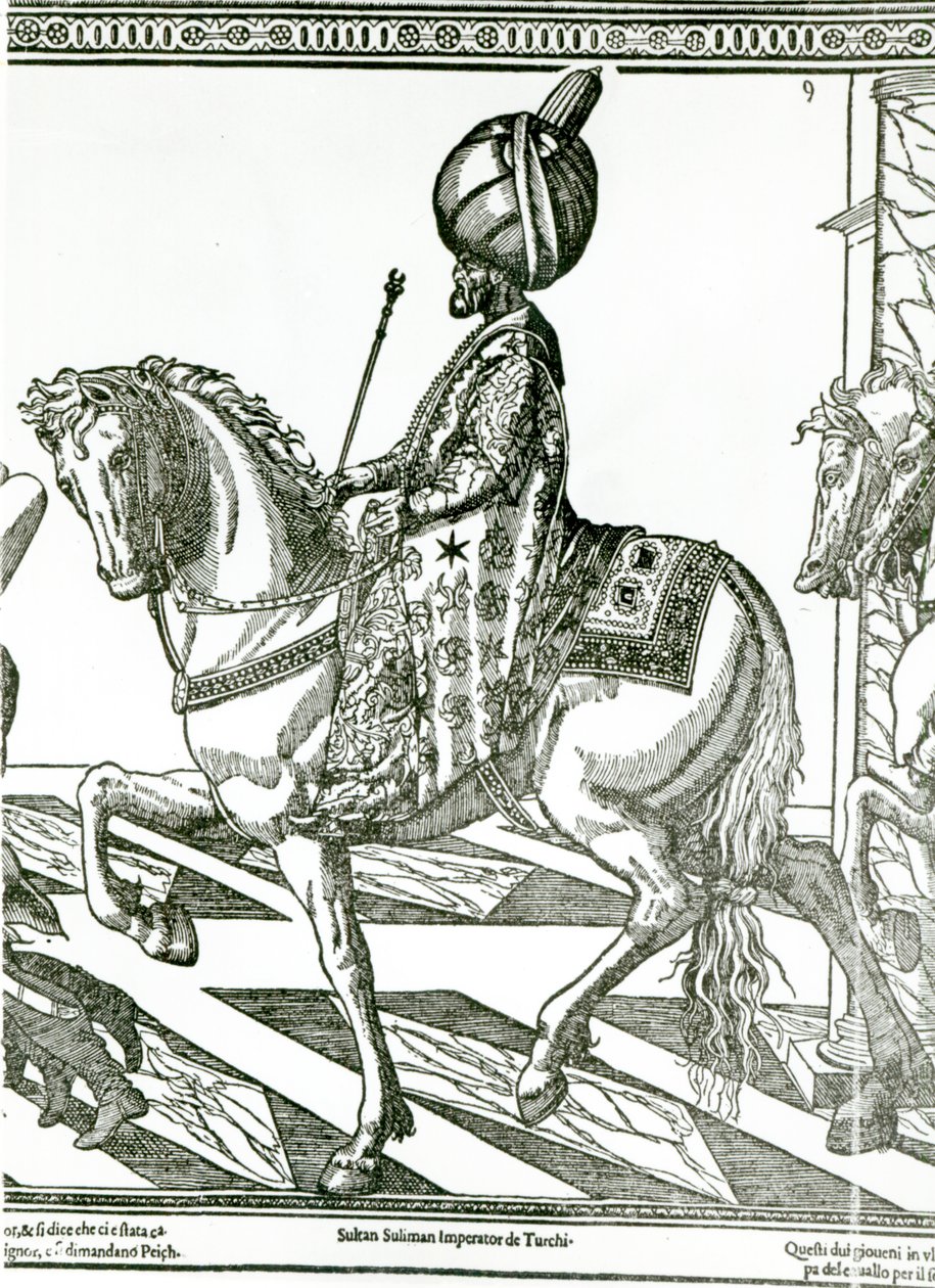 Portræt af Suleiman den storslåede (gravering) af English School