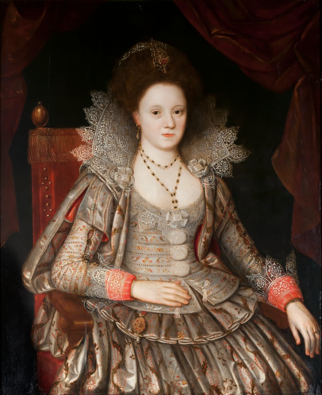 Portræt af en dame, ca. 1612 af English School