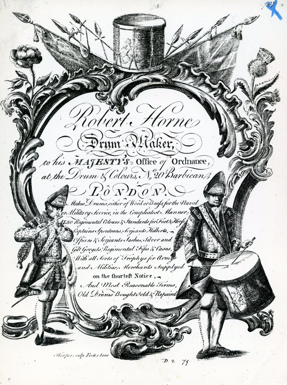 Robert Horne, trommemager (gravering) af English School
