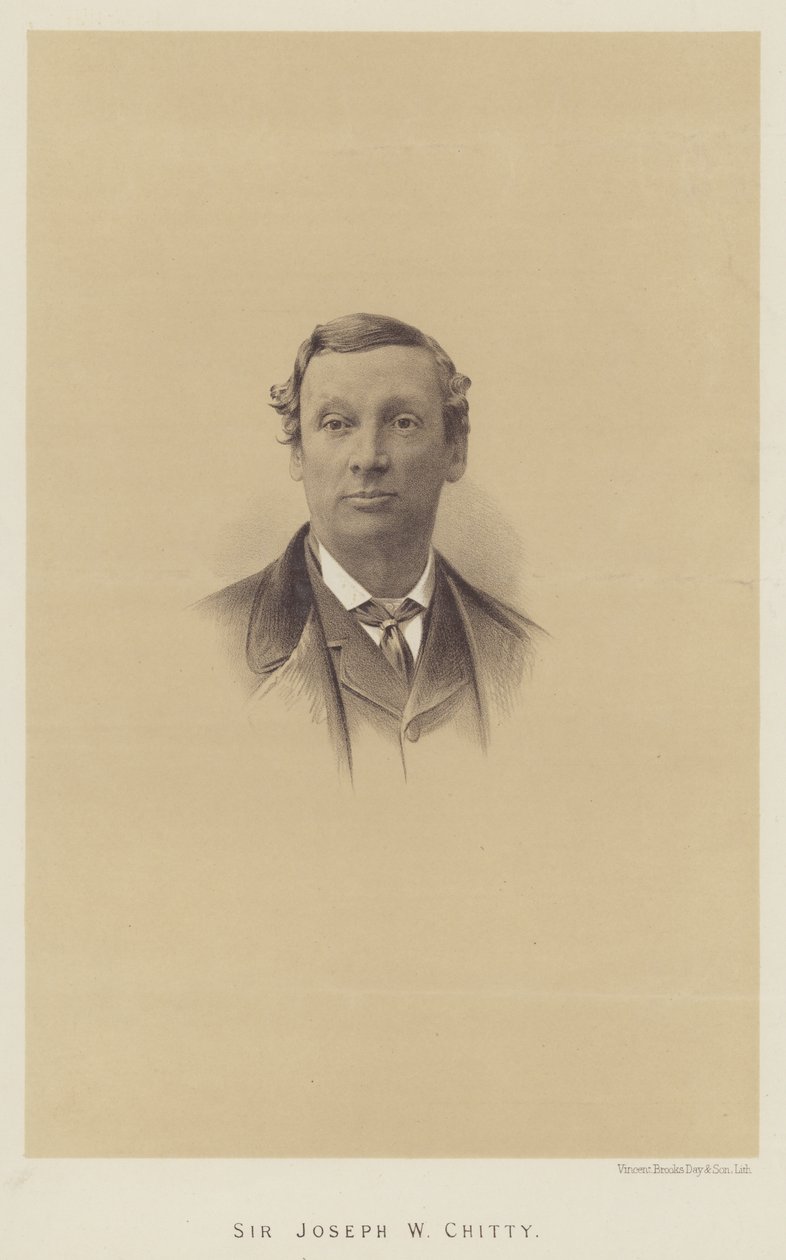 Sir Joseph W Chitty (litho) af English School