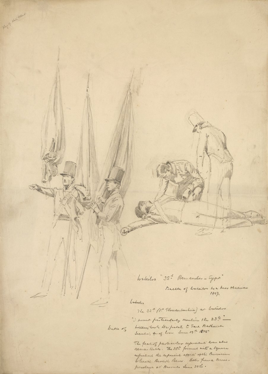 Soldiers of Waterloo (blyant på papir) af English School