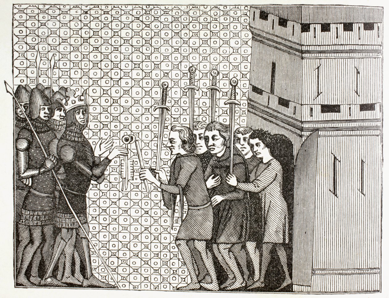 Garnisonen overgiver sig, ca. 1880 af English School