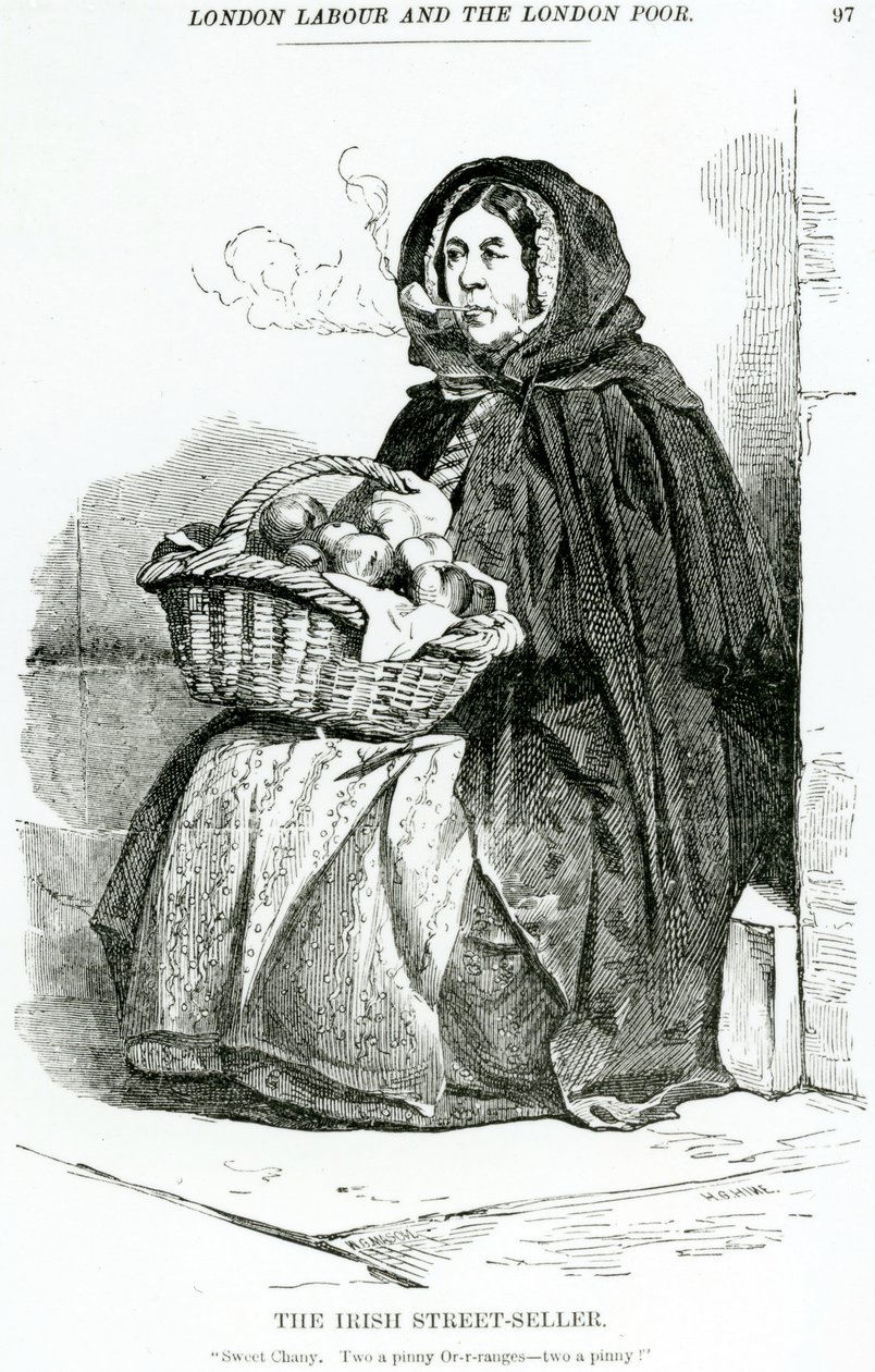 Den irske gadesælger, ca. 1840 af English School