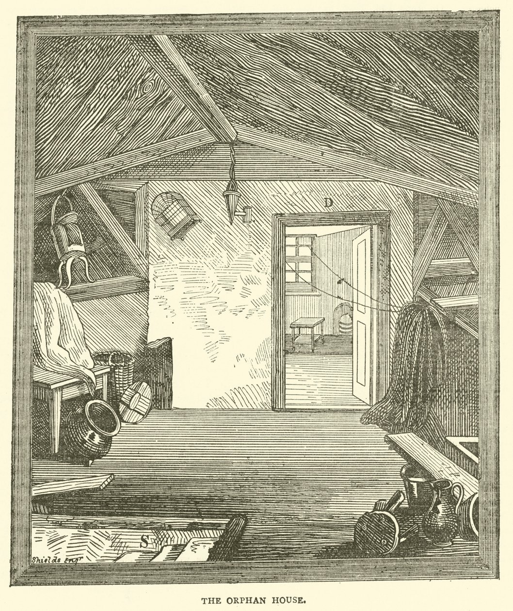 Det forældreløse hus (kobberstik) af English School