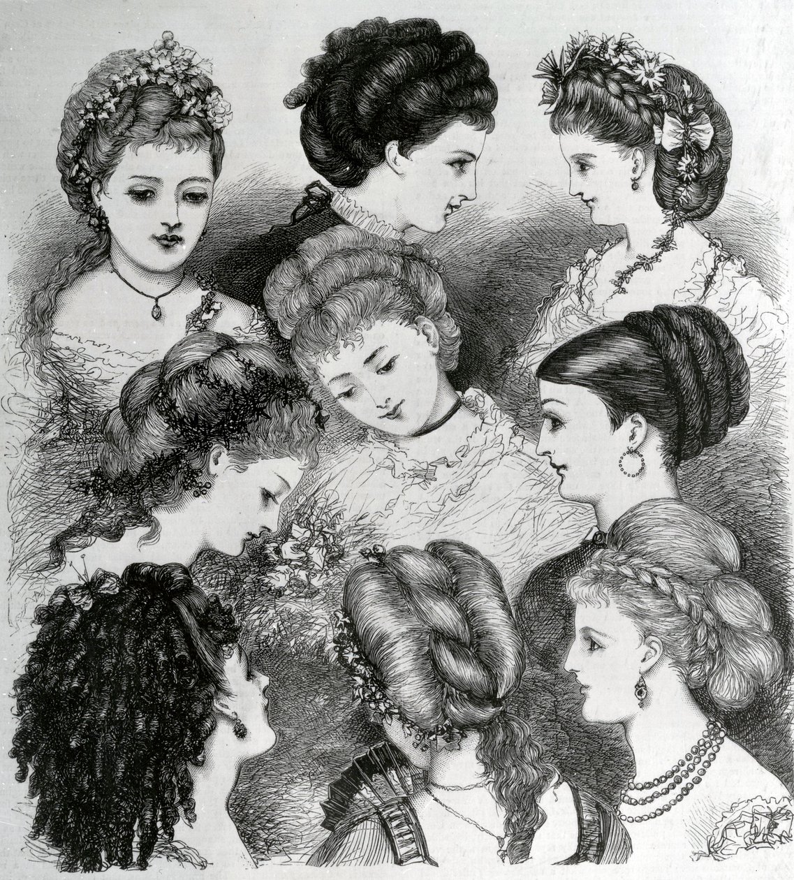 Den nuværende mode i hår, 1870 af English School