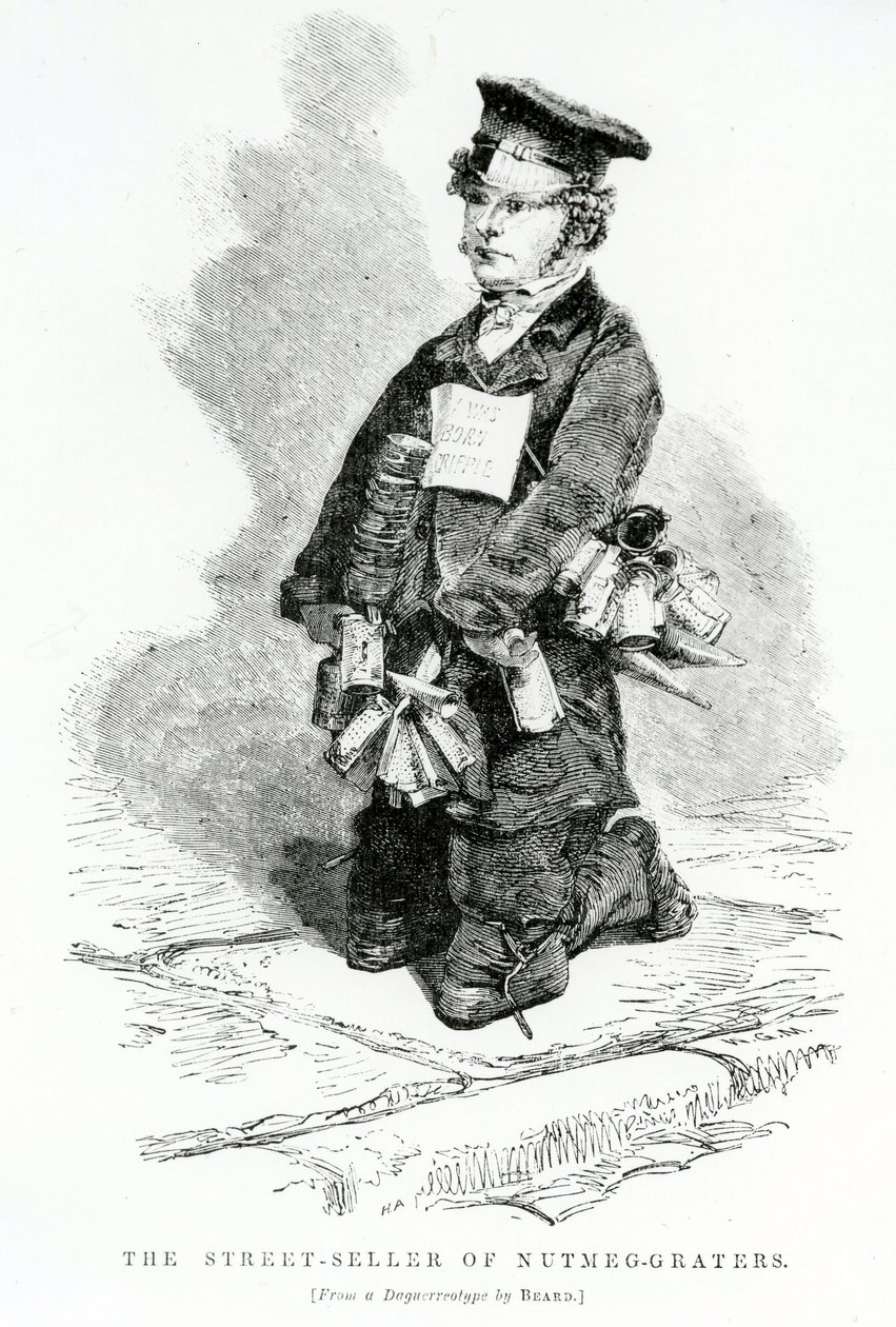 Gadesælgeren af Muskat-rivejern, ca. 1840 af English School