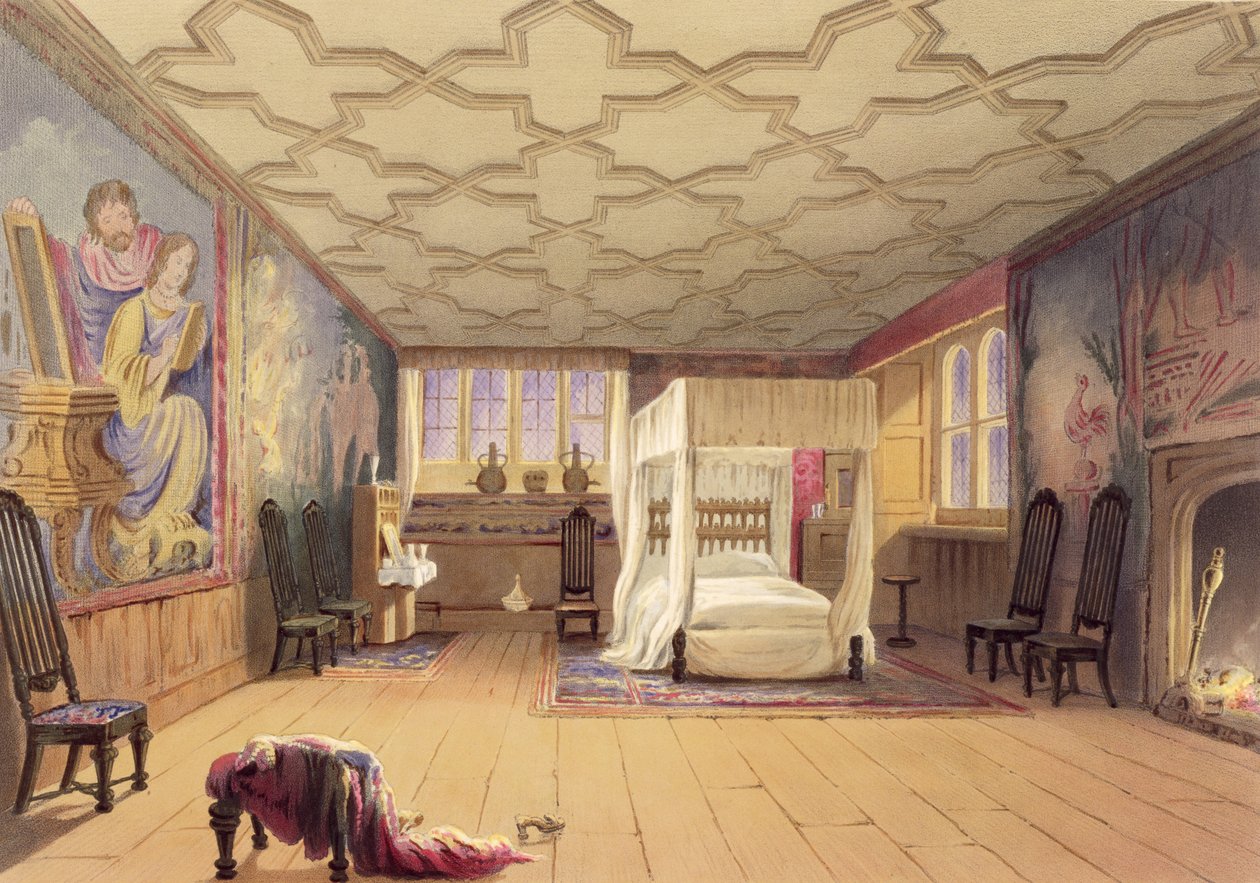Det hvide rum, Cotehele-huset, ca. 1830-40 af English School