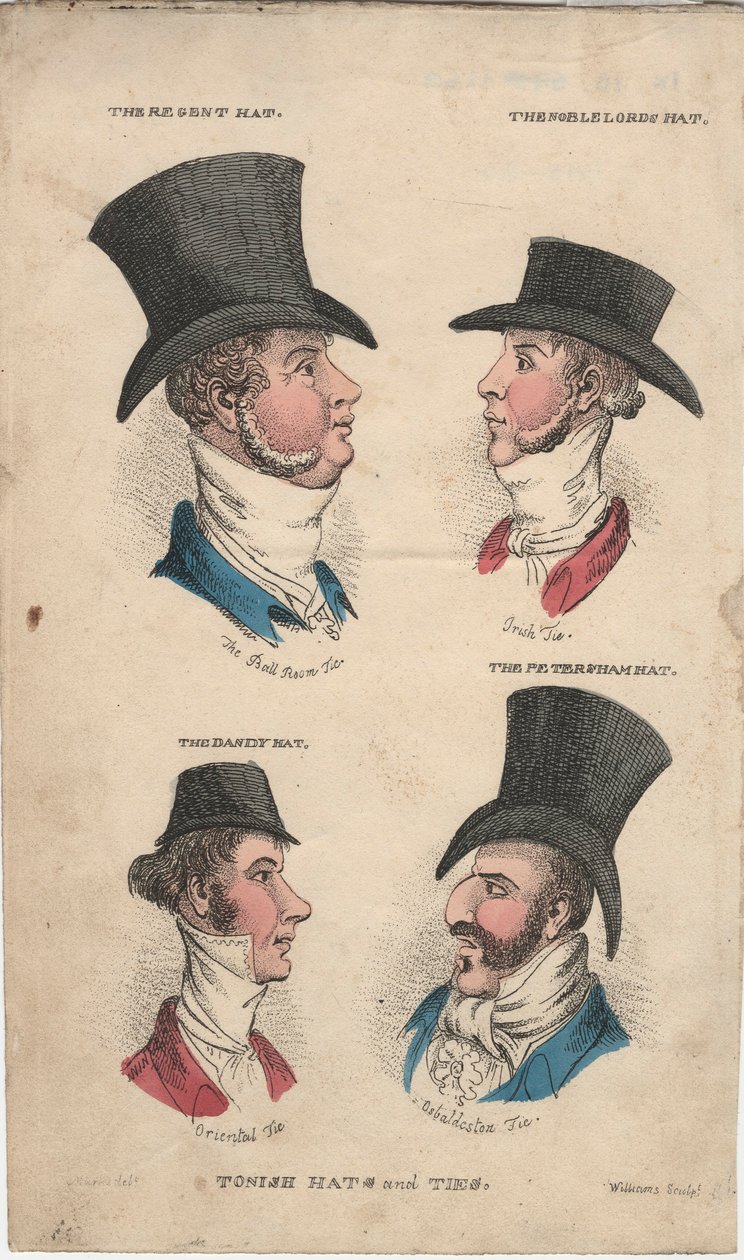 Tonske hatte og slips, c.1815-20 af English School
