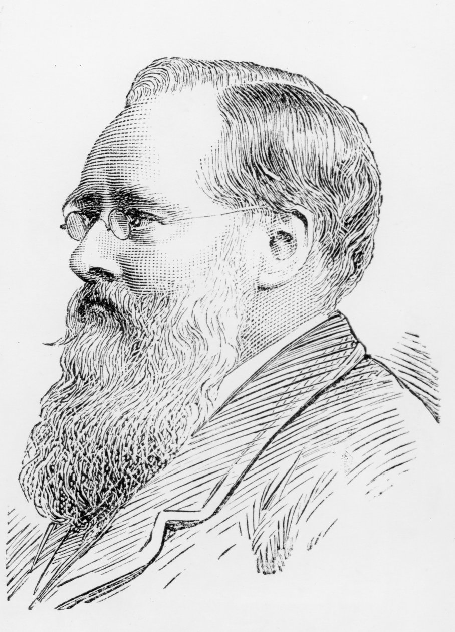 Wilkie Collins (1824-89) (gravering) (bw foto) af English School