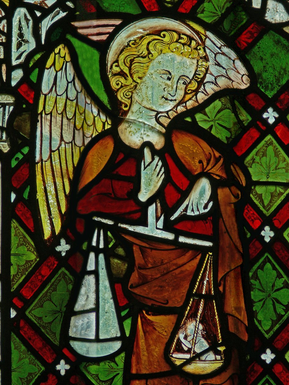 Window Ew forestillende St Michael af English School